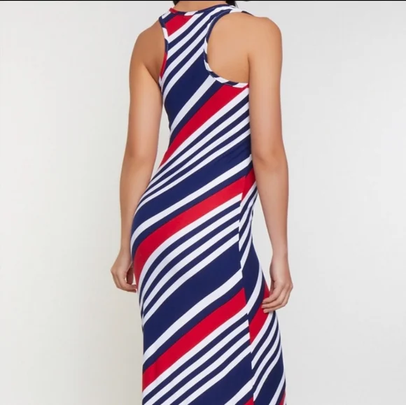 Like New RARE Hilfiger Denim Maxi Dress String Belt Abstract Black Blue XS - Picture 3 of 12